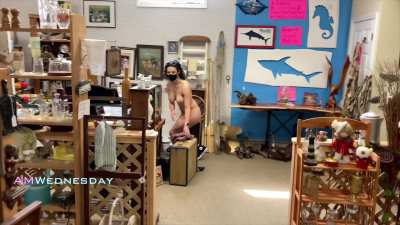 Getting naked and shopping in an antique store