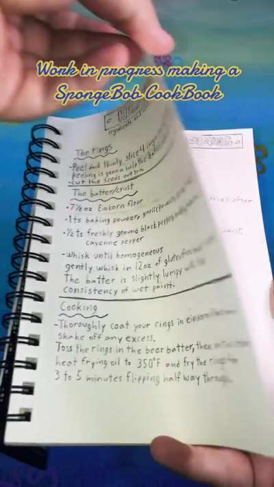 Working on making my own SpongeBob CookBook
