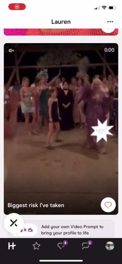 Somehow this girl decided a video of her stealing the bouquet from a child would be a good move on her dating app profile