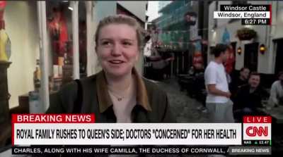 CNN reporter asks Brit what she thinks about the Queen