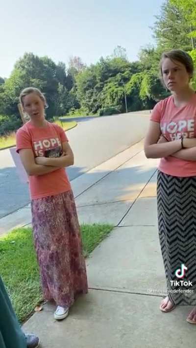 I feel bad for young people like this, through naivety and religious indoctrination they genuinely think god tells them to hang around abortion clinics