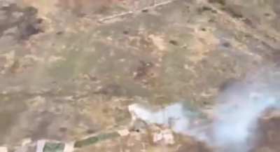 Drone footage of a Ukrainian 