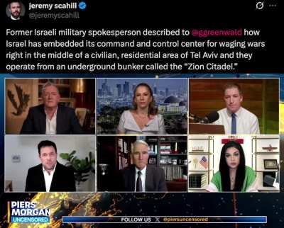 Former IOF spox Jonathan Conricus confirms Israel's command &amp;amp; control center for waging wars is underground in the middle of a civilian, residential area of Tel Aviv. Previously, Haaretz journo Amira Hass confirmed the same - Israel embeds its militar
