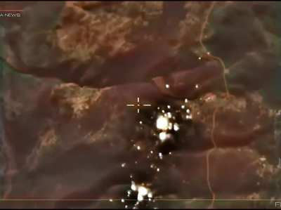Drone view of Grad rockets used in Syria by SAA against rebels (2016 Al-Ghab Plain, Syria) It has been said drone is Russian coordinating attack, but also it's an Israeli drone observing.