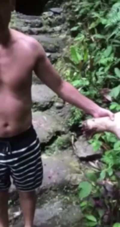 22-year old American tourist loses right foot after slipping and falling while attempting to climb a waterfall in Indonesia