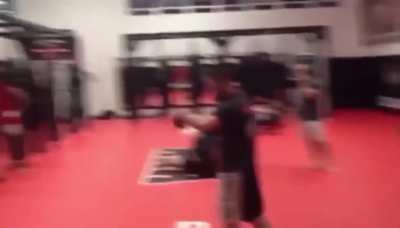 Khabib Nurmagomedov &amp; Leandro Veira rolling  (former AKA BJJ Coach)