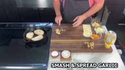 Double Decker 6 Cheese Roasted Garlic Grilled Cheese