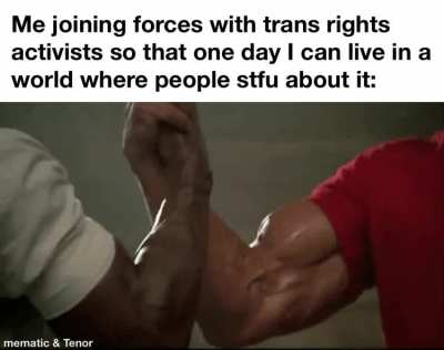 No transphobes, no people constantly talking about them. A win-win.