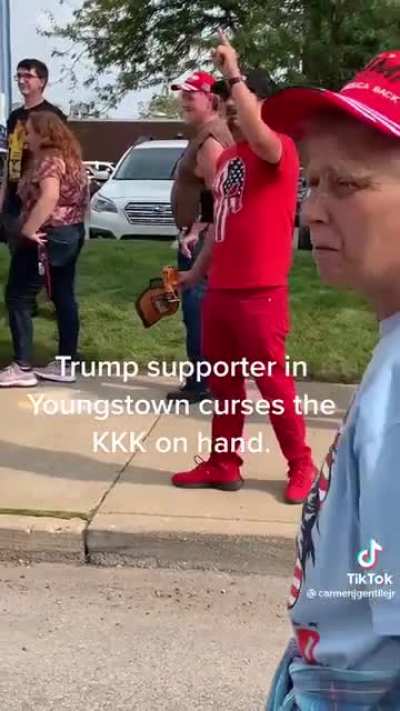 Trumpist Curses at KKK members (context i found on original video)