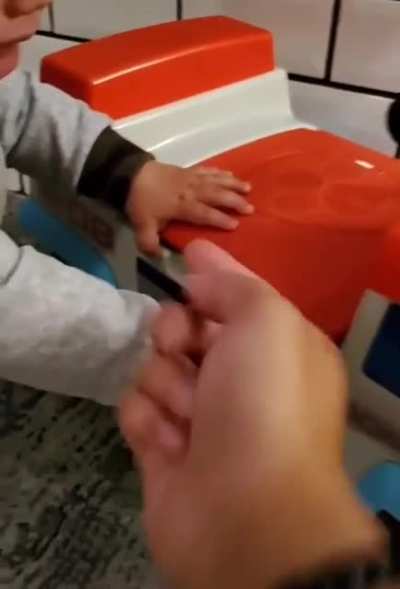 Baby gets hand stuck