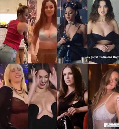 Which one could turn you into her submissive toy? How would you worship your "Mistress"? - Miley Cyrus, Victoria Justice, Ariana Grande, Selena Gomez, Billie Eilish, Olivia Rodrigo, Millie Bobby Brown, Hailee Steinfeld