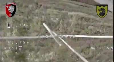 UA 63rd Mechanized Brigade's 155th Battalion UAV team flew a trio of FPV strike drones into a trio of Russian soldiers, hitting one on a motorcycle, another running around a bush, and a third in the open, who is sent spinning like a dreidel. Published Aug