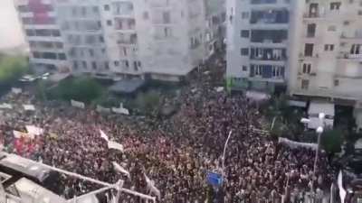 This is the moment thousands of people in Athens hear the verdict declaring the fascist Golden Dawn party a criminal organization ✊🏼 🌎