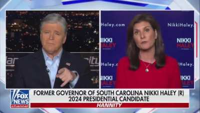 Nikki Haley: &ldquo;Trump got me confused with Pelosi not too long ago&rdquo;

Sean Hannity immediately ends the interview. 

I bet millions of Republicans don't even know that Trump repeatedly confused Haley with Pelosi.