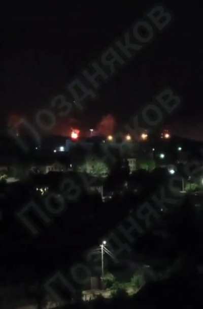 The moment of hitting the Pskov (Russian) airport