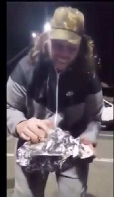 Homeless Guy Throws Food After Finding Out He Wasn&rsquo;t Getting Drugs.