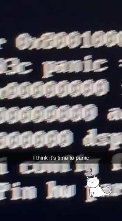 I&rsquo;m panicking