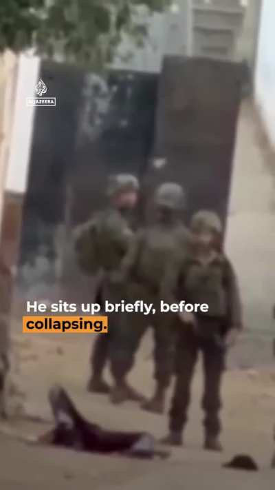 Israeli Occupation Forces watch 15-year-old Jad Jadallah, whom they shot in the back in occupied West Bank, bleed to death as they block paramedics from reaching him