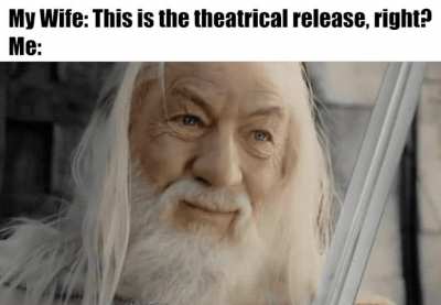 Finally convinced my wife to watch Return of the King with me