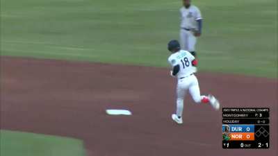 Jackson Holliday's first at-bat for Norfolk is a home run