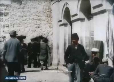 Jerusalem, 1896, Jews Muslims and Christians were all under the rule of the imperialist Ottoman Empire, and the area was called "Ottoman Syria."&nbsp;
