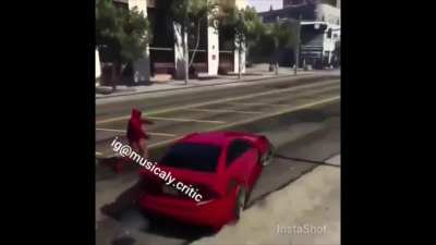 Red down to the socks