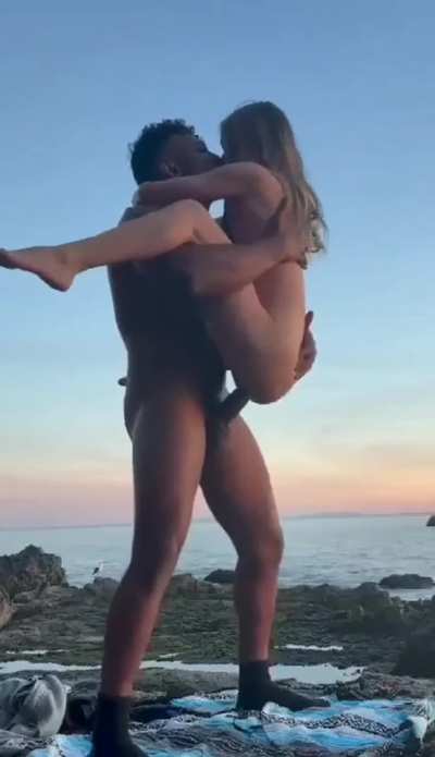 BBC Babe Beach Interracial Outdoor Riding Porn GIF by untitledxix