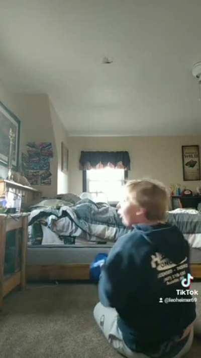 TikTok kid busts drywall with his head