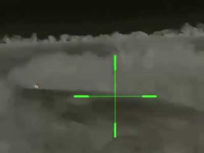 Ukrainian sniper detonates a mine in the backpack of russian soldier from 700 meters, March 2024