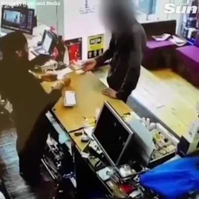 At the phone shop