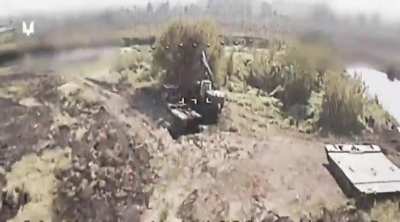 Drone work of the Ukrainian Special Operations Forces on Russian engineering equipment and HIMARS adjustments on crossings and pontoons in the Kursk region [21 Aug 2024]