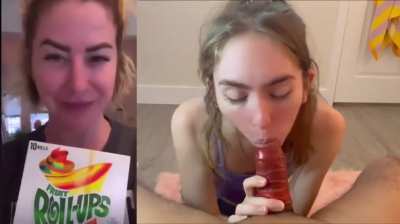 Fruit roll up blowjob