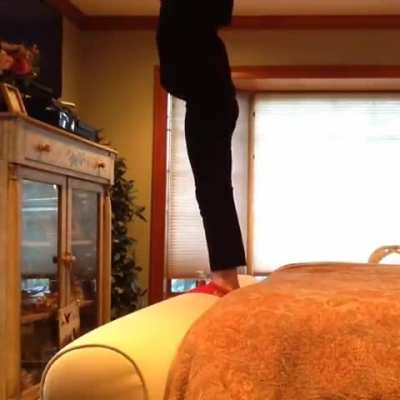to do a backflip on a bed