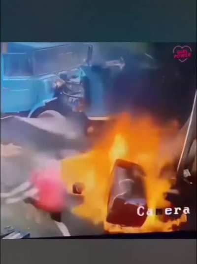 Instant regret after he tries to weld his fueltank
