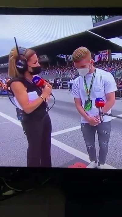 [F1] Timo Werner is called "Chelsea and Germany's goalkeeper" when interviewed at the F1 Austrian Grand Prix.