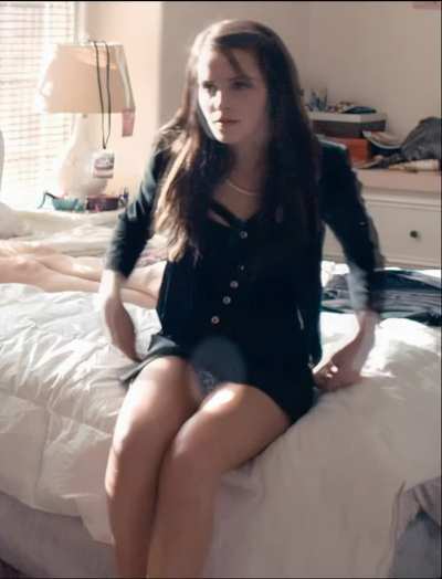 A peek at Emma Watson's leopard print panties