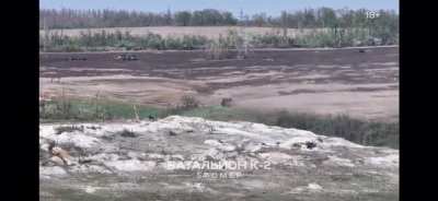 UAF soldier narrowly misses an RPG shot on a Russian MTLB, most likely Early 2024. Location Unknown but might be near Siversk