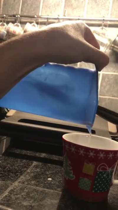was trying to film a cool vid of my water jug with halfway-frozen water in it