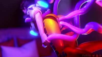 Tracer entangled by tentacles (meltrib)
