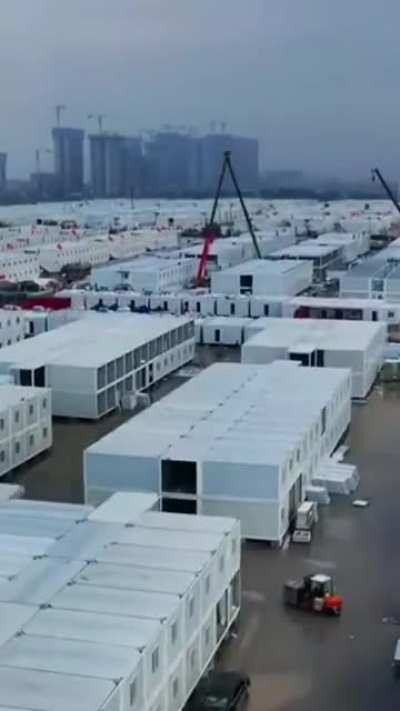 Construction of "quarantine" camps. Original video had upbeat music so I thought something more fitting is appropriate