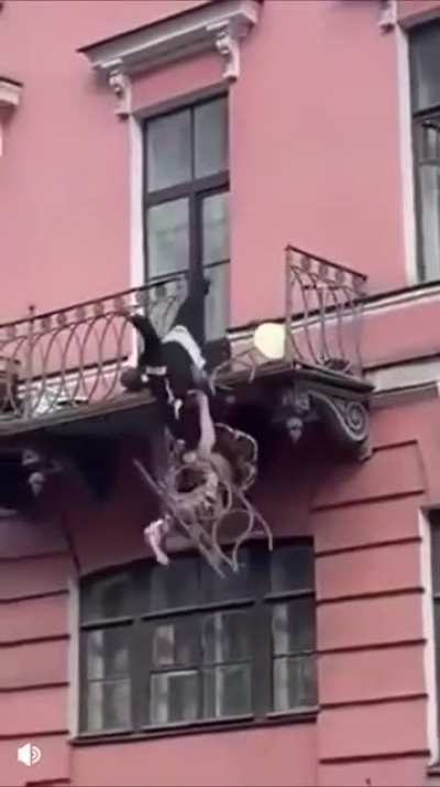 Falling off a balcony