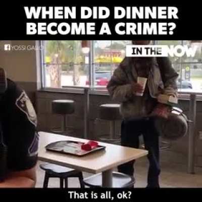 Homeless guy is a human too, don't be like these people