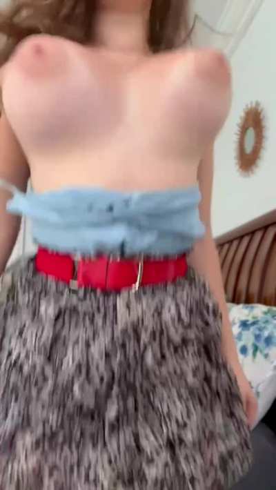 I don't wear a bra so my co-worker can slide in whenever he wants to try and make me his fuckdoll