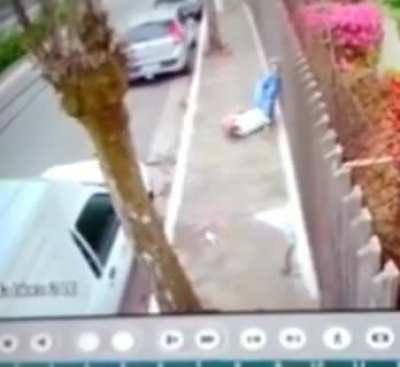 A man got "run over" by dogs.