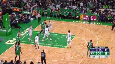 [Highlight] Jayson Tatum submits his Shaqtin bid by finding Josh Richardson in the corner for the three