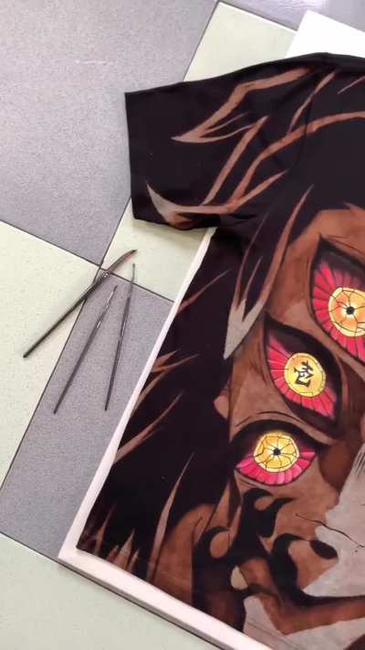 Kokushibo using bleach &amp;amp; textile ink on shirt