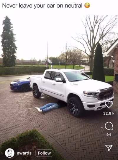 Never leave your car on neutral