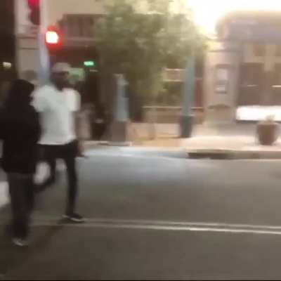 JJ confronting some &ldquo;protesters&rdquo;. I would be scared too.