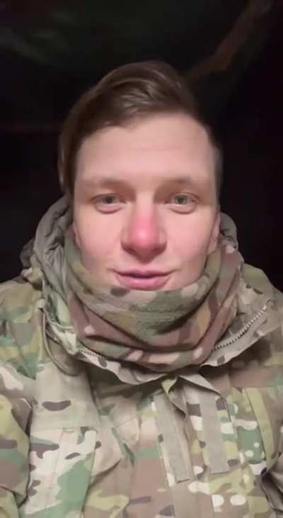 Bakhmut: "Nothing can stand between me and my breakfast!" (in English for you) Roman is 60 meters / 200 feet from enemy position eating breakfast