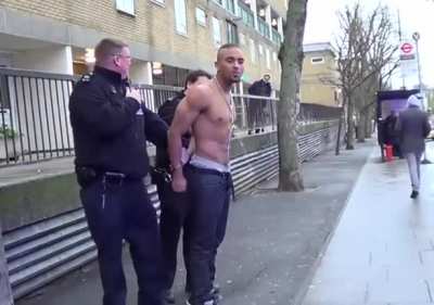Man protests arrest in a creative way